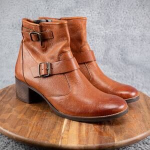 Paul Green Chelsea Boots Romeo Brown All Leather Handmade Women's US Sz 7.5